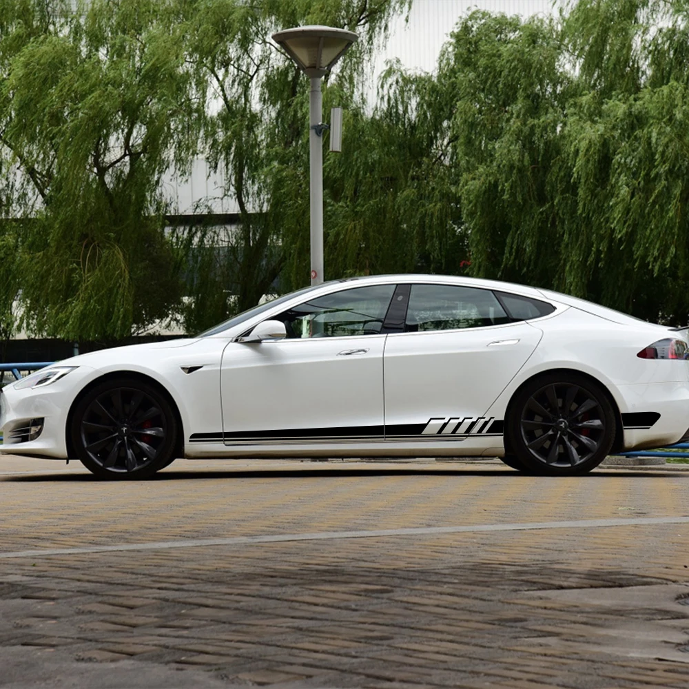 Для Tesla модель 3 S X P100D 2 шт. автомобиль с длинной боковой двери наклейки на авто