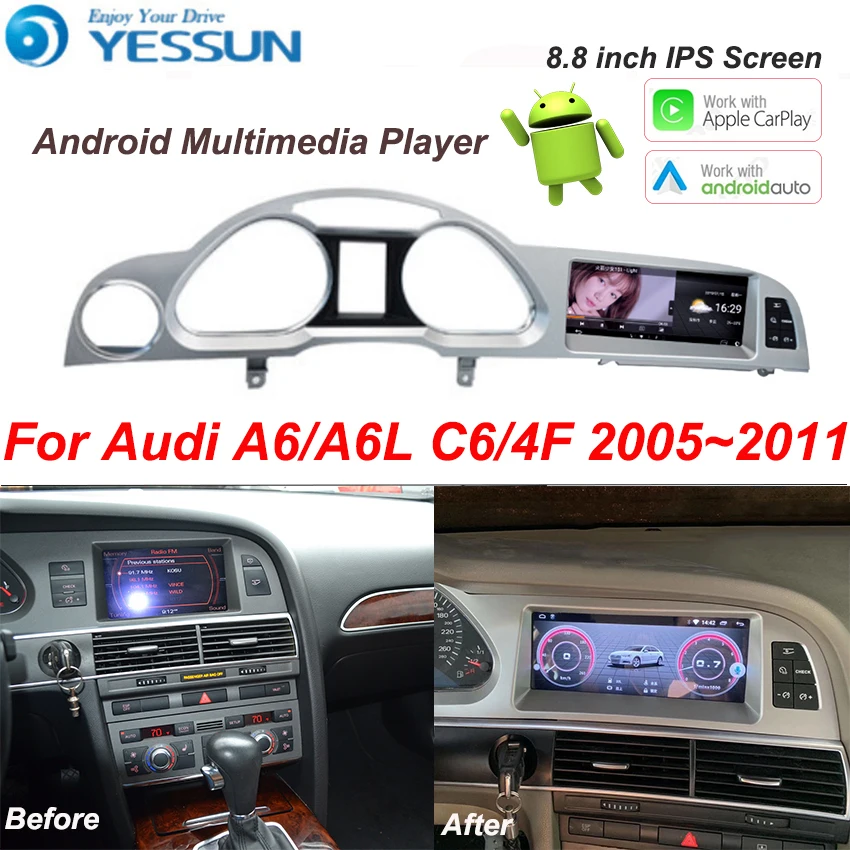 For Audi A6 A6L C6 4F 2005~2011 Car Android Multimedia Player Autoradio Radio Stereo GPS Navigation Carplay Video player