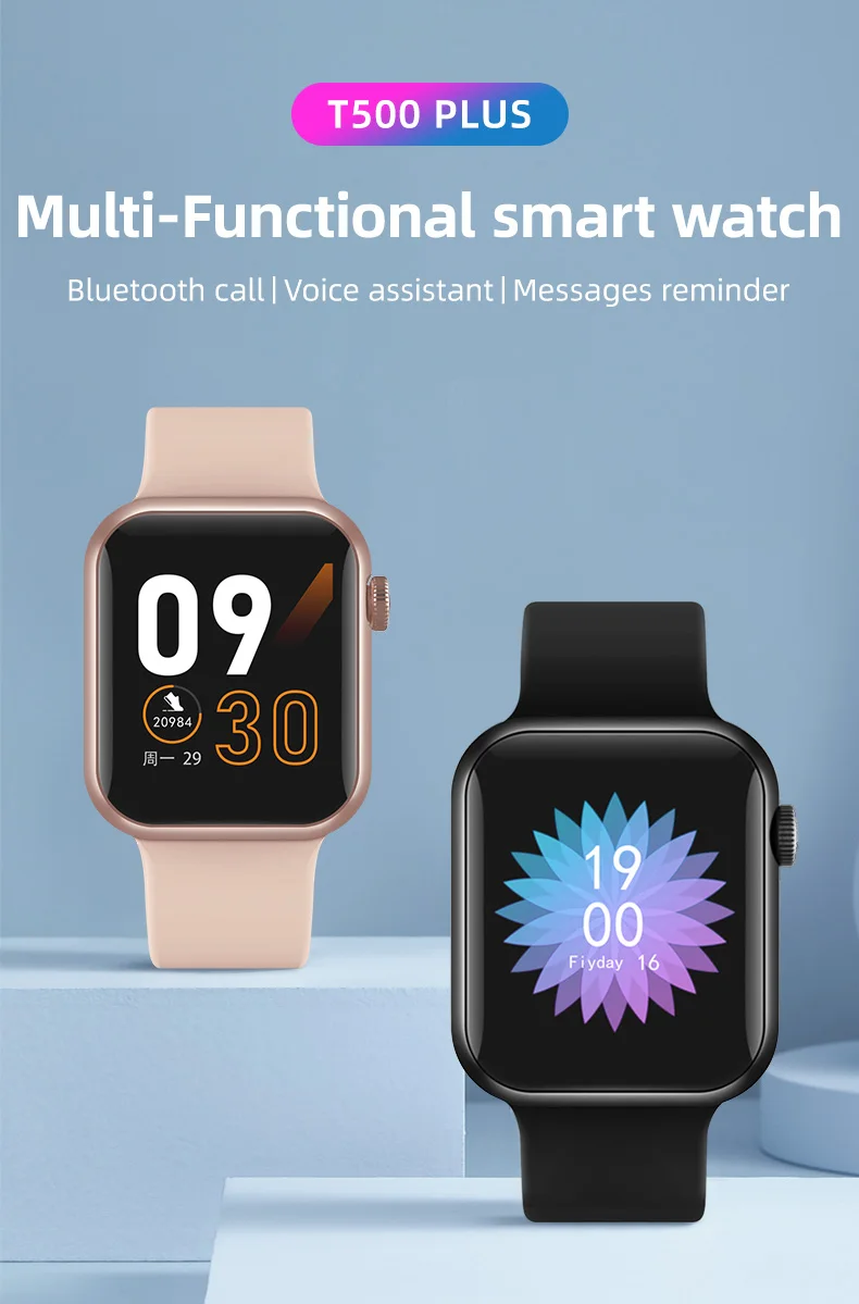 YLW T500 Plus Smart Watch Men Women Bluethooth Call Full Touch Screen Waterproof Heart Rate Smartwatch For Android IOS Phone