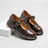 2023 Spring and Autumn New College Style Mary Jane Shoes Fashion Round Toe Flat Bottom Genuine Leather Low Heel Women Shoes 1