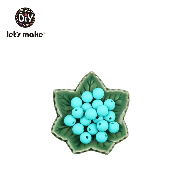 turquoise Давайте сделаем Силиконовые Бусины 9 мм 30 шт. браслет для прорезывающихся зубов ПВХ бесплатно DIY пустышки цепи кулон Детские Товары для новорожденных детей - Цвет: turquoise