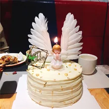 1Pcs Angel Feather Wing Flag/Angel Doll Cake Toppers For Wedding Birthday Party Dessert Valentine'S Day Cake Top Decoration