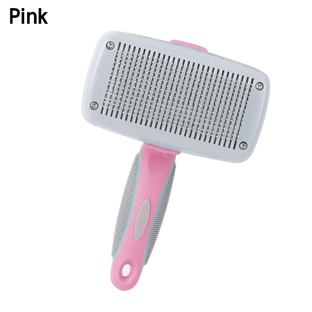 pink Расческа для домашних животных, кошек, собак, автоматическая Расческа для удаления волос, телескопическая Расческа для удаления волос, расческа для ухода за волосами - Цвет: pink