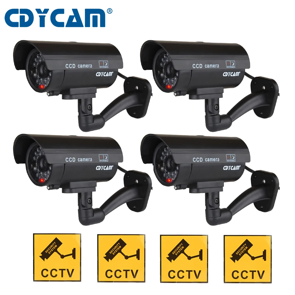 2 шт. 4 шт. муляж камеры наружные внутренние водонепроницаемые Bullet камера наблюдения для безопасности моделирование муляж камеры видеонаблюдения камера видеонаблюдения