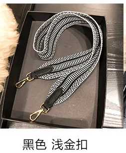 F-black-gold Золотистая Радужная сумка на ремне, сумка на ремне, широкая сумка на ремне, Сменный ремень, аксессуар, сумка, часть, регулируемый ремень для сумки 120 см - Цвет: F-black-gold