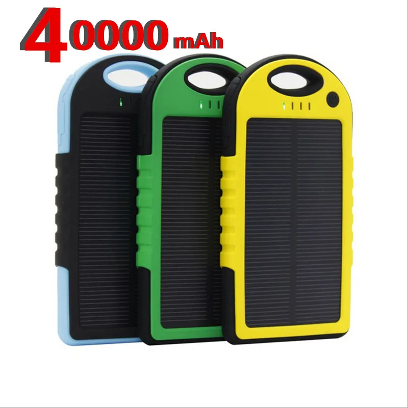 Водонепроницаемый внешний аккумулятор на солнечной энергии 40000 мАч с usb-портами