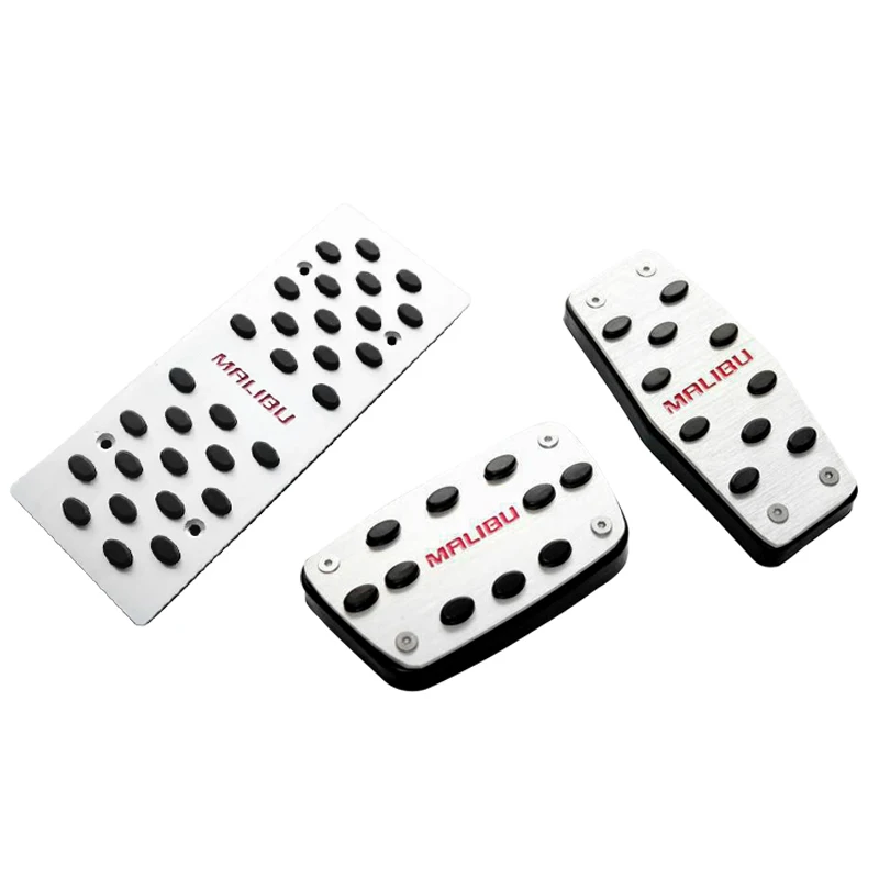 Red Logo 3pcs Автомобильный акселератор педаль газа педаль тормоза подножка педали пластина Нескользящая Крышка для Chevrolet Malibu 2012 2013 - Название цвета: Red Logo 3pcs