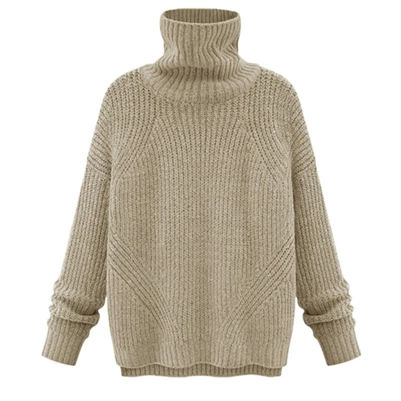 

2019turtleneck loose Women's sweater pullover sweater slim slimtleneck autumn and winter Sweater woman top