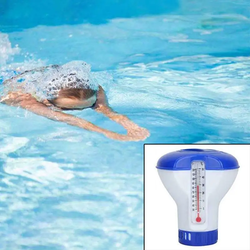 

5 Inch Swimming Pool Thermometer Disinfection Automatic Applicator Pump Floating Chemical Chlorine Dispenser