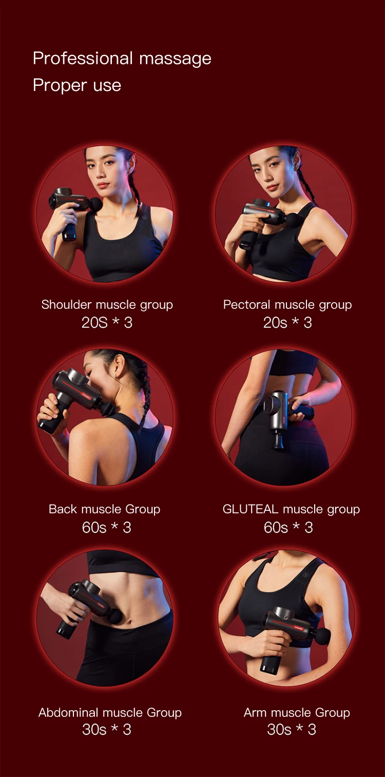 Massage Gun Muscle Relaxation Massager Vibration Fascial Gun Fitness Equipment Noise Reduction Design For Male Female CHIRANGE