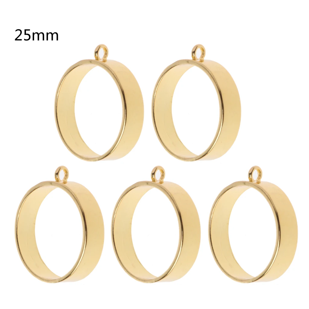 

5Pcs Round Framework Open Back Bezels Pendant Blanks for Resin Jewelry Making
