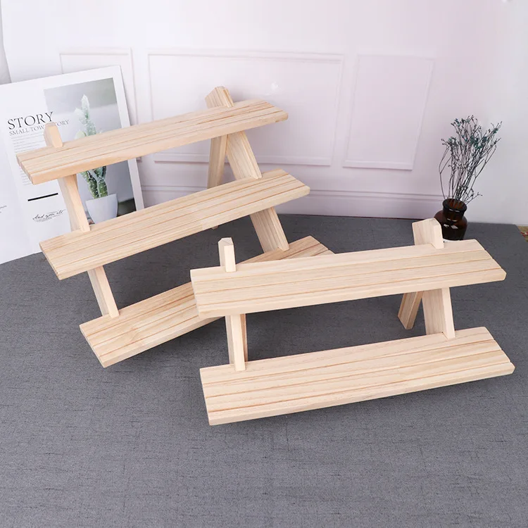 Wood Desktop Necklace Ring Display Stand Multilayer Detachable Earring Card Watch Jewelry Holder Bangle Small Craft Storage Rack
