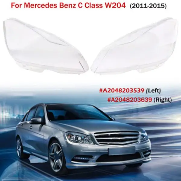 

1 Piar Car Headlight Clear Lens Cover Head Light Lamp Shell Right /Left Side For Mercedes C-Class W204 For Coupe/ Sedan 2011-2