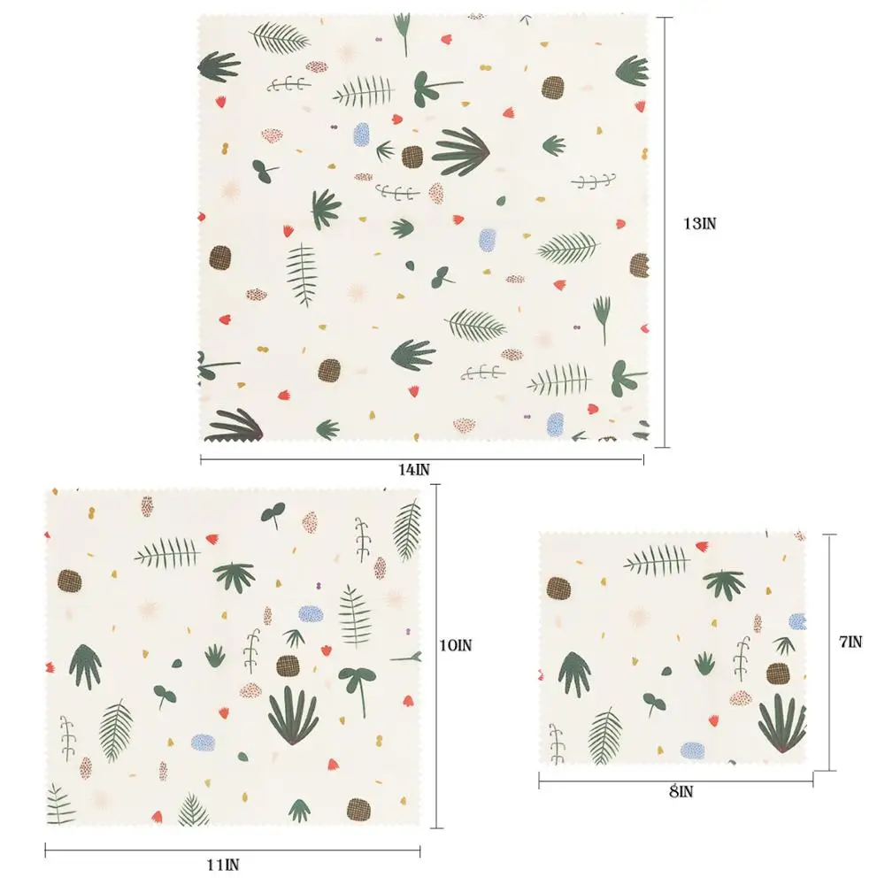Visual-Touch-Leaves-Print-Cloth-Natural-Beeswax-Wrap-Organic-Reusable-Food-Wraps-Sandwich-Storage-Zero-Waste