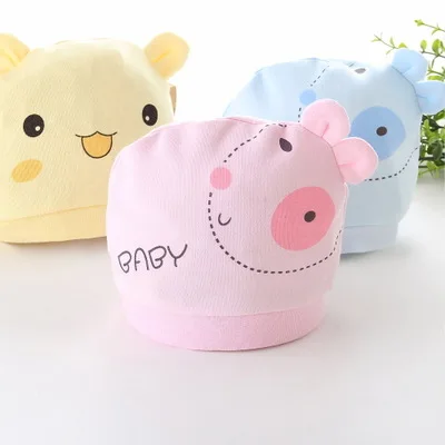 Boys Girls Beanie Cap Soft Autumn Winter Kids Printed 100% cotton Baby Hats &amp Caps For 0-6 Months Newborn Acces | Детская одежда и