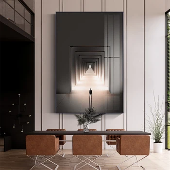 

Modern Abstract Lighting Visual Art Building Canvas Painting Posters and Prints Wall Picture for Living Room Bedroom Aisle Decor