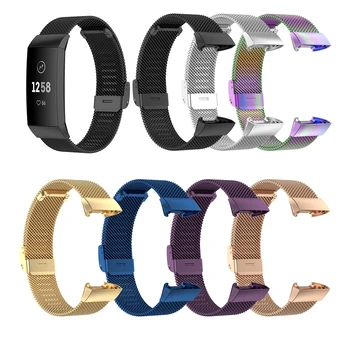 

Fashion Stainless Steel Watch Strap Replacement Mesh Watch Band for Fitbit charge 4/4 SE/3/3 SE Watch Bracelet Accessories