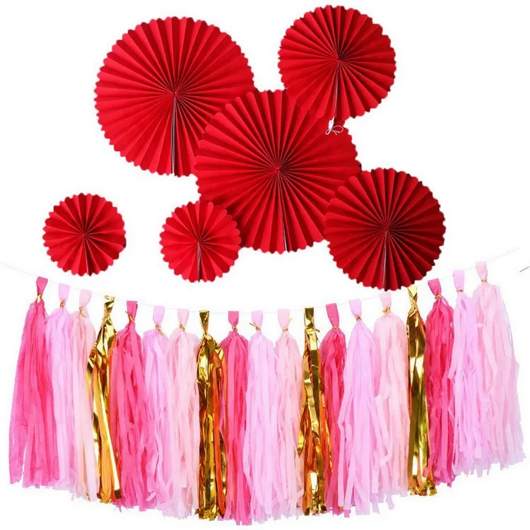 

5pcs/set Confetti Baby Shower Tissue Paper Party tassel aluminum film Garland Birthday Wedding Baby Shower Party Decorations