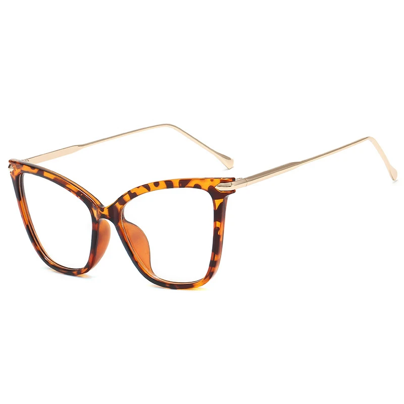 Модные оправы для очков кошачий глаз для женщин и мужчин, сексуальные негабаритные металлические оправы, брендовые дизайнерские оптические очки для глаз, очки с плоским верхом - Цвет оправы: 3 Glasses Frame
