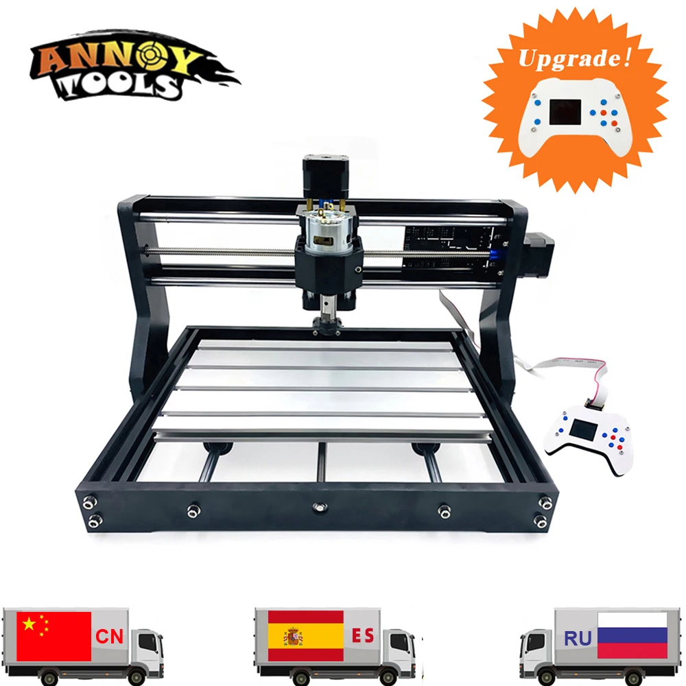Comprar CNC 3018 Pro GRBL 1,1 DIY máquina cnc, fresadora de baquelita de 3 ejes, grabado láser de enrutador de madera, CNC3018 puede funcionar sin conexión