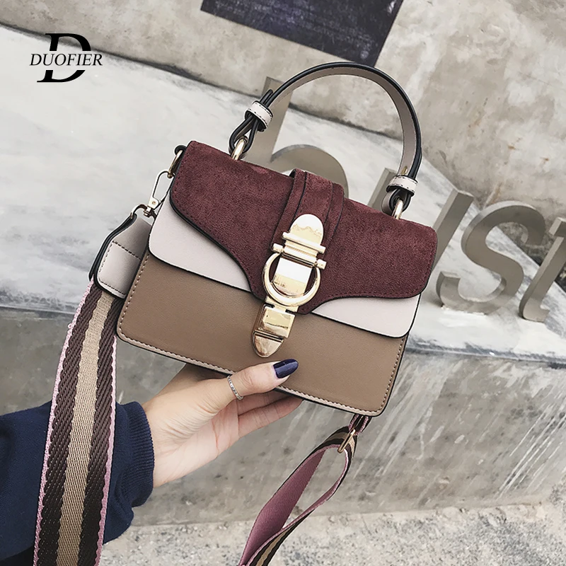 Женская сумка, брендовая, дизайнерская, скраб, сумка-мессенджер, с клапаном, женская, высокое качество, кожаная сумка на плечо, женская, контрастный цвет, сумка-тоут