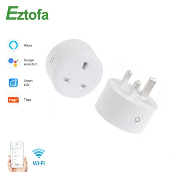 

Wifi Smart Power Supply Socket Portabl 10A UK Standard Plug Intelligent Timer Socket Electric Tuya Smart Wireless Remote Control