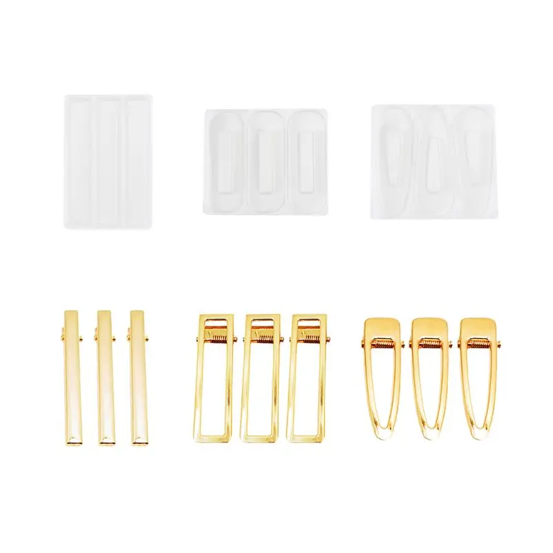 

DIY Crafts Resin Silicone Epoxy Mold Hair Clip Barrette Mould Jewelry Casting D0LC