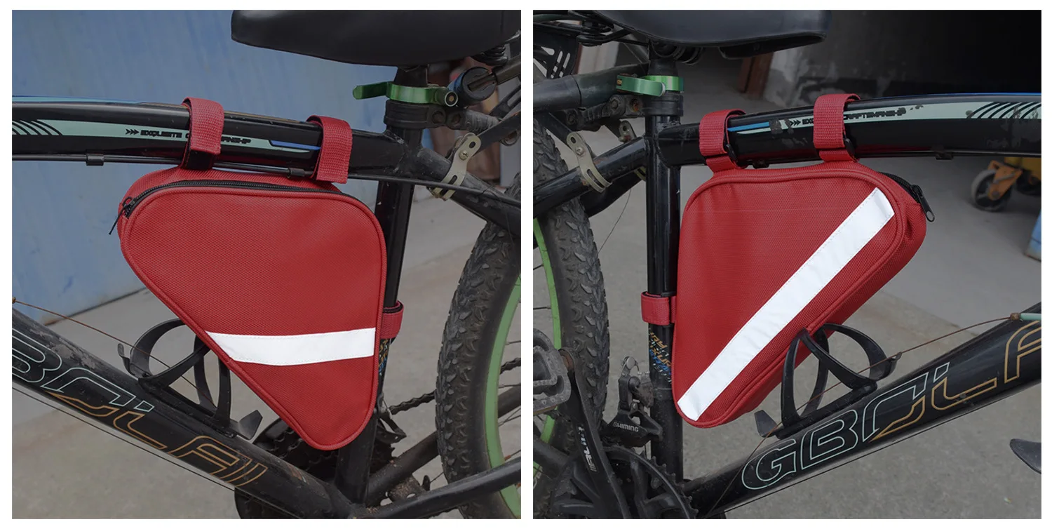 Outdoor Waterproof Canvas Bicycle Triangle Bag Support Car Beam Package Saddle Bag Mountain Bike Tool Ride Luggage