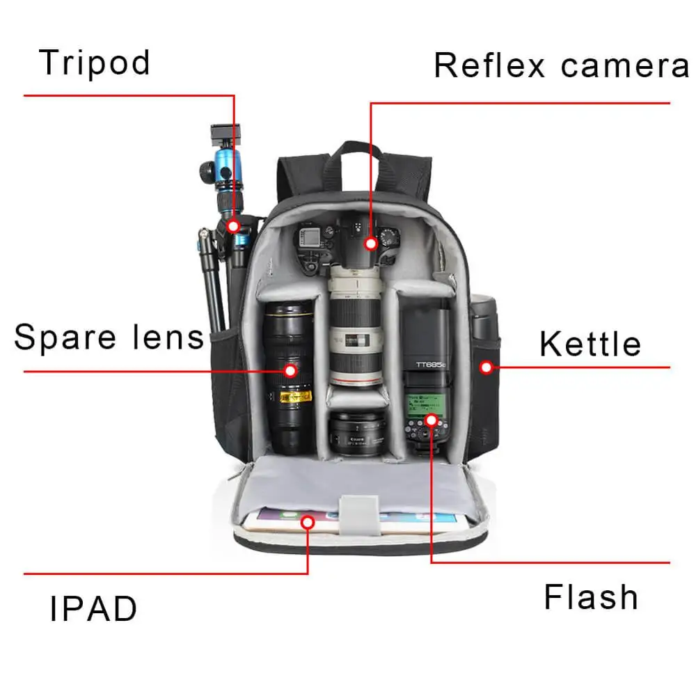 DSLR Camera Bag Backpack for Mirrorless Cameras/Photographers Camera Case Backpack for Nikon Canon Sony Lens Tripod Accessories