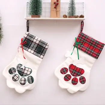 

Pet Christmas Stocking Cat Dog Paw Stocking Gift Bag Holder Xmas Ornaments Decor Christmas decorations, Christmas stockings, gif