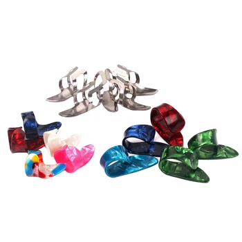 

Guitar Finger Thumb Celluloid Stainless Steel Picks Plectrums Stringed Instrument Parts 15pcs/Pack