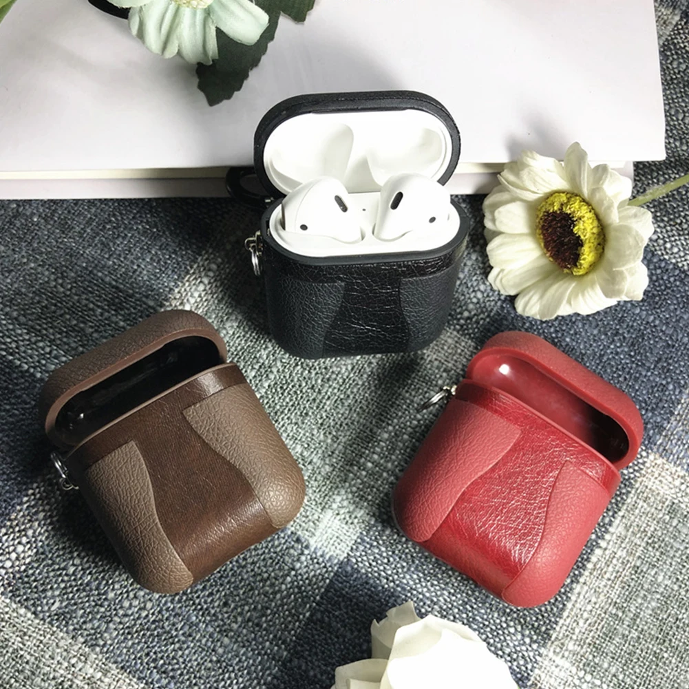 Беспроводной Bluetooth Charing кожаный Текстурированный чехол для AirPods 1 2 Ударопрочный