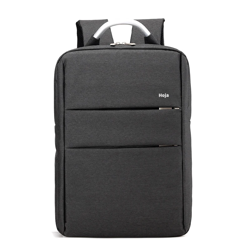 Модный мужской рюкзак с двойной молнией, мужской деловой рюкзак для ноутбука, вместительный рюкзак с металлической ручкой - Цвет: black
