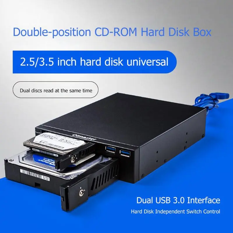  25/35 pulgadas interna HDD SSD caja Dual USB3.0 Unidad óptica ESTACIÓN DE Rack móvil carcasa de dis