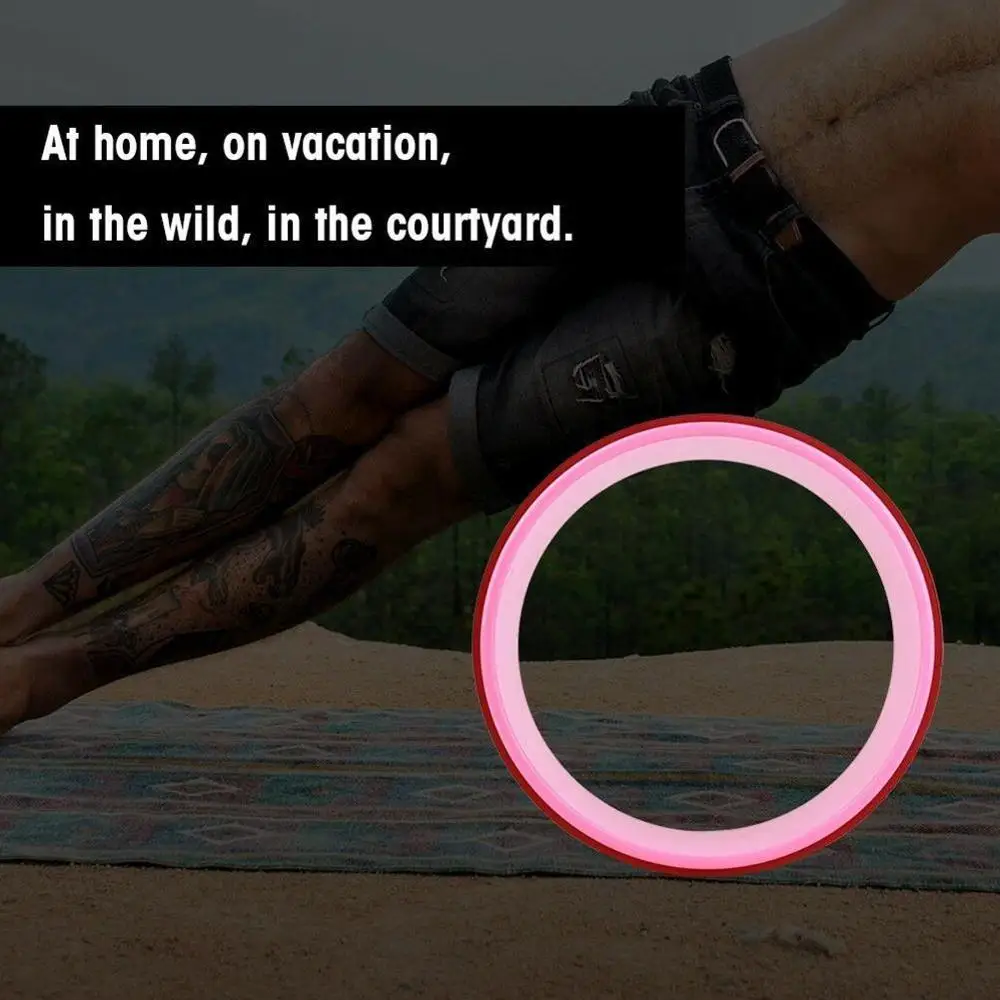 Yoga Stretch Roller Wheel Abdominal Exerciser Indoor Fitness Equipment US SHIP Pilates Circle Yoga Fitness Yoga Training Wheel