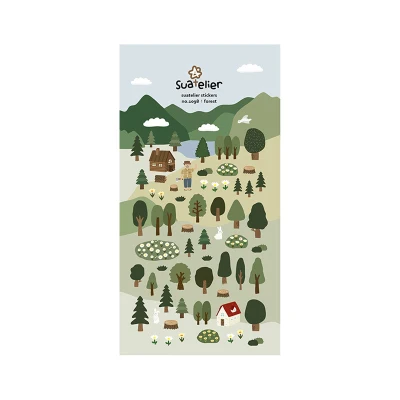 SONIA Daily Paper Sticker DIY Decorative Diary Scrapbook Planner Journal Stickers Kawaii Stationery School Supplies Papeleria C15 Forest