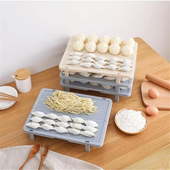 

1pc Square Foldable Dumpling Curtain Household Dumpling Placemat Pasta Single-Layer Cover Pad Creative Kitchen Dumpling Tray