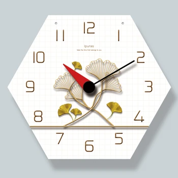 

Hexagon Modern Design Nordic Style Living Room Wall Clocks Fashion Creative Bedroom Silent Quartz Watches Silent Quartz Wall Clo