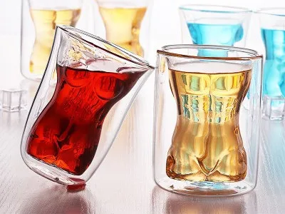 Кофейная чашка стекло двойной изоляции чашки питьевой с термоизоляцией, двойной настенный стеклянный творческая чашка для чая пивная кружка виски стеклянные чашки