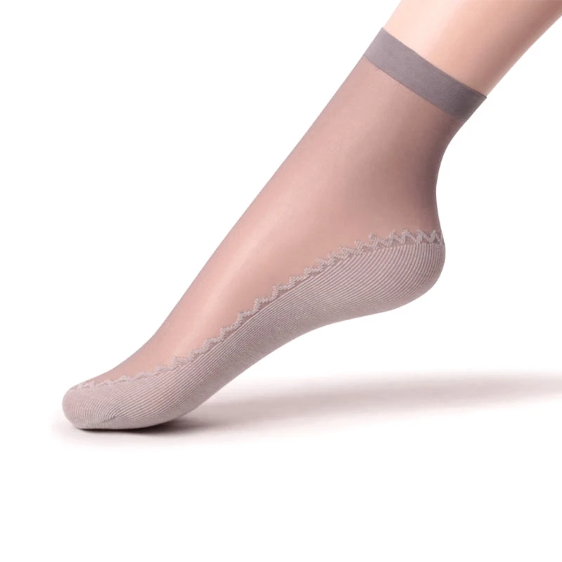 

Women Ankle Socks Ultra-thin Elastic Silk Short Silky Stockings