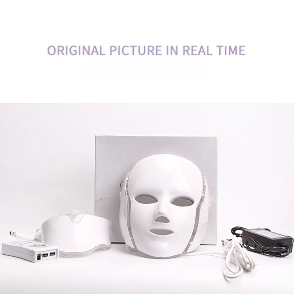  Led Mask Beauty Instrument Beauty Skin Mask Instrument Seven Color Photon Skin Rejuvenation Instrum - 4000187075955