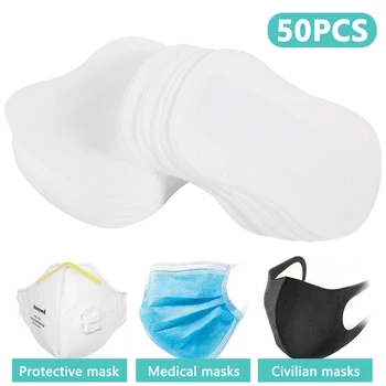 

50pcs Disposable Mask Filter Pad Gasket Breathable Mouth Face Mask Replacement Pad Square Nonwoven Mask Replacement Pad