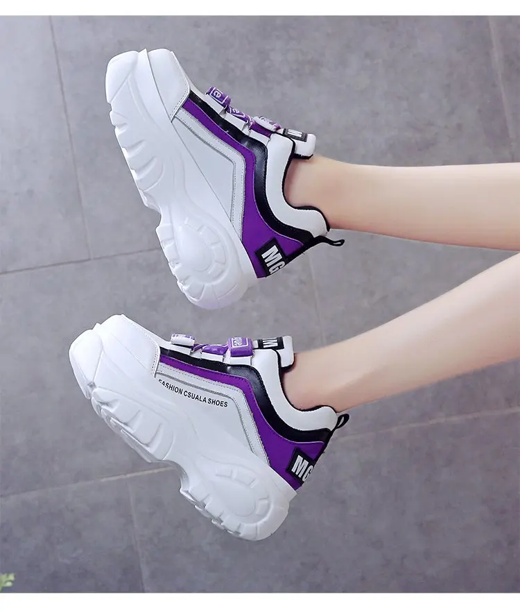 Fujin Sneaker Women Buckle Woman Muffin Breathable Women Causal Shoes Platform Spring Autumn Fashion Thick Bottom Sneakers