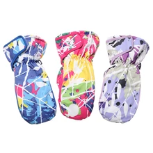 Новинка; Детские лыжные перчатки; зимние толстые бархатные теплые варежки; Детские водонепроницаемые ветрозащитные нескользящие спортивные перчатки для катания на лыжах