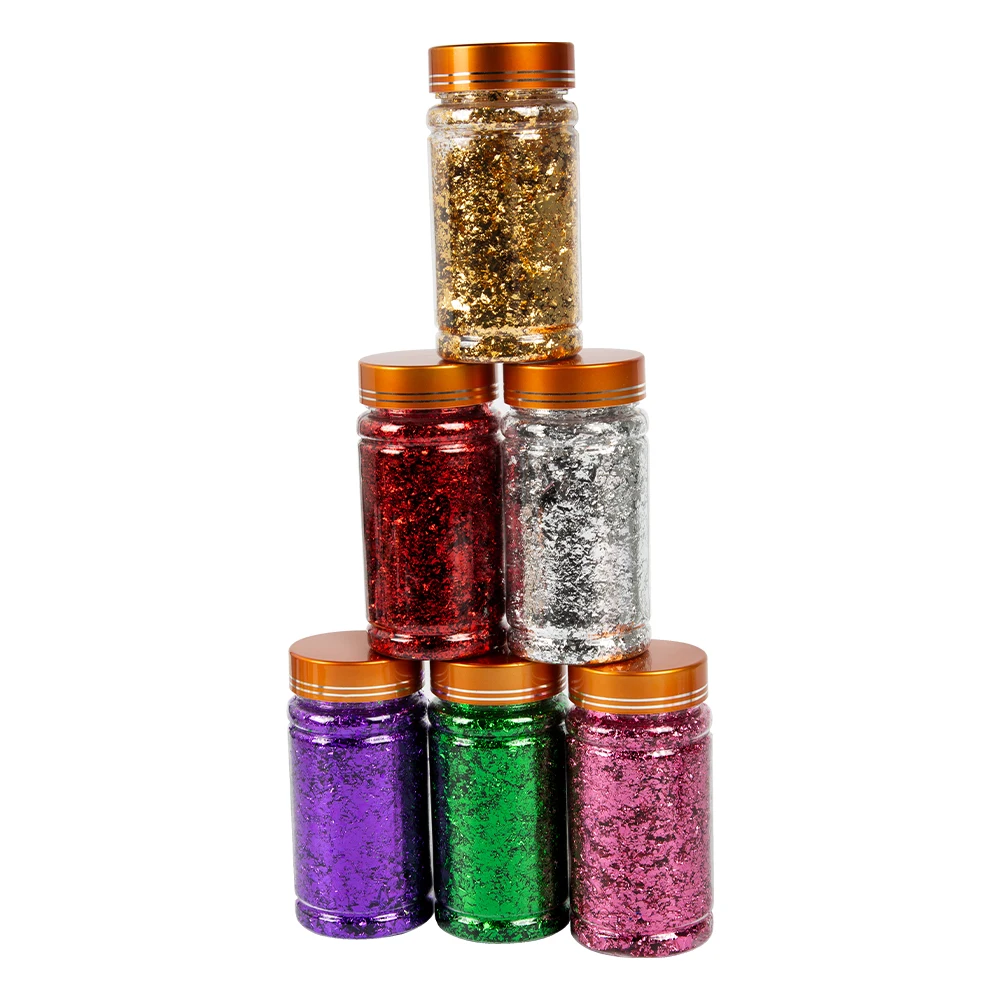 Luxurious Metallic Leaf Flakes for Artistic Crafts and Decor - Gold, Silver, Copper Foil Fragments (3g)