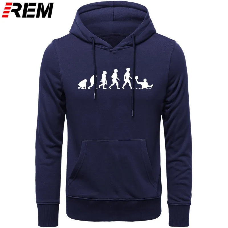 Худи rem Evolution, ватерполо, мужская мода, длинный рукав, o-образный вырез, хлопок, забавные, крутые мужские топы, Толстовки, Толстовки - Цвет: NAVY WHITE