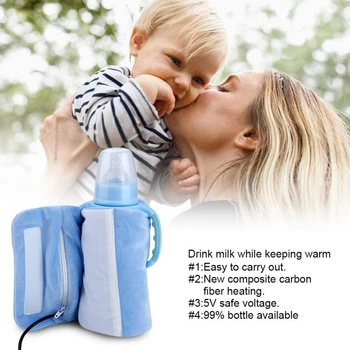 

USB Travel Bottle Cover Baby Supplies Portable Electric Heater Thermostat Insulated Milk Warmer Outdoor