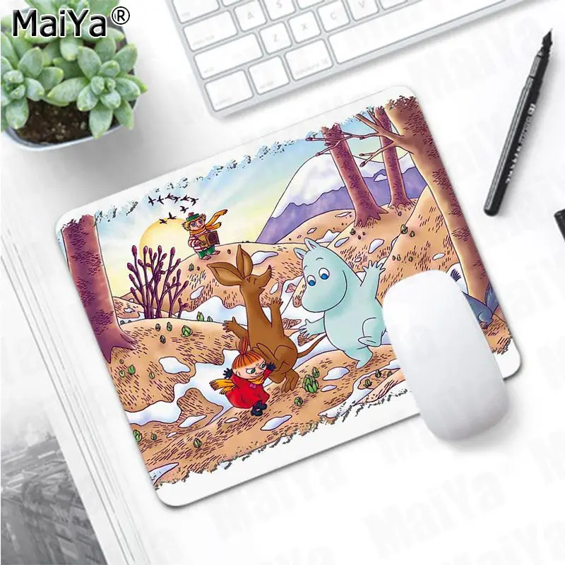 Maiya Custom Skin cute hippo Moomin Pikku myy игровой коврик для мыши для ноутбука большой коврик для мыши Коврик для клавиатуры - Цвет: Not Lock Edge20x25cm