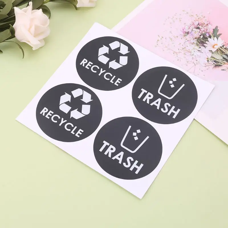 2 PCS Recycle Papierkorb Symbol Vinyl Schriftzug Aufkleber Aufkleber Für  Trash Dosen Müll Behälter Home Decor Geschenk - AliExpress