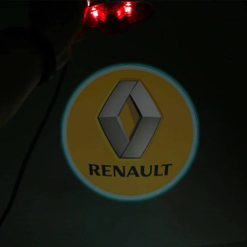 2pcs Car LED Door Light For Renault latitude Talisman laguna Espace door logo projector light Ghost Shadow welcome light - Испускаемый цвет: logo-Renault
